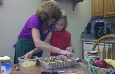 My Mom cooking with my daughter.