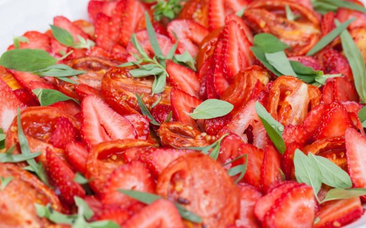 Strawberry Tomato Salad Made Freseh